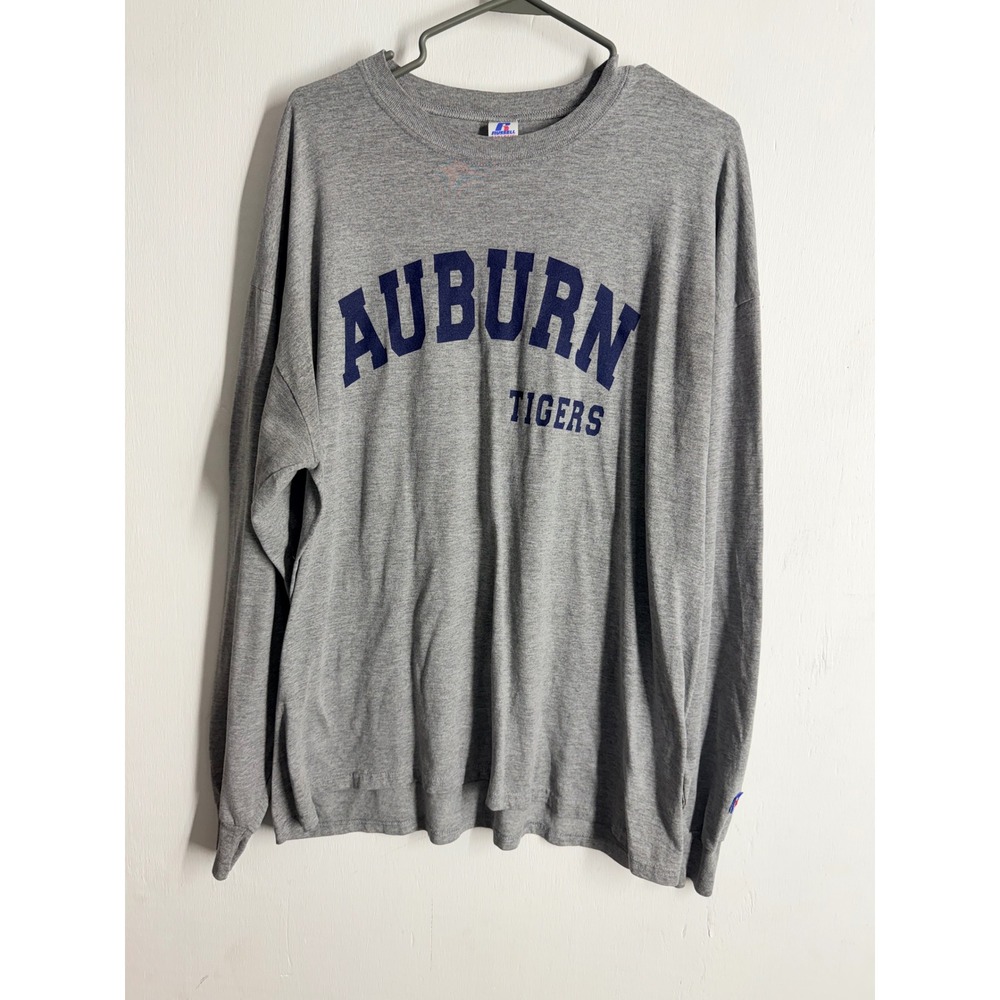 Russell Athletic Auburn Tigers Long Sleeve Shirt Mens XL Gray NCAA College Tee